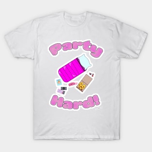 Slumber Party Hard Funny Slogan Cartoon Fun T-Shirt